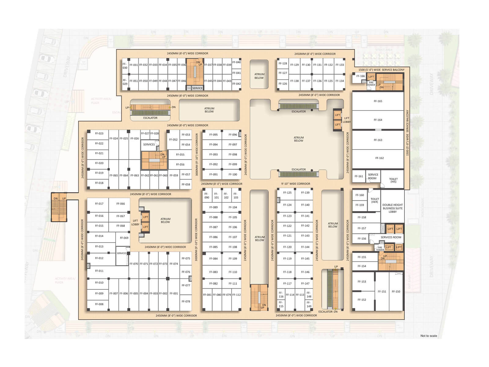 First Floor Plan of Saya South X - Commercial Space in Greater Noida West